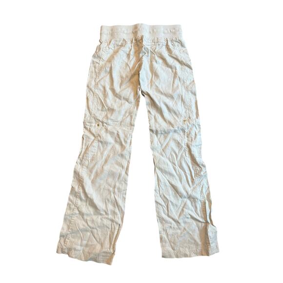 NWT Bebe Vintage Y2K Tan Cream Low Rise Tie Waist Cargo Wide Leg Flare Pants S - Picture 2 of 5